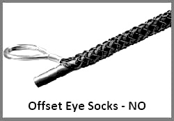 non-metallic off set eye cable sock